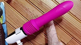 ASMR écoute moi jouir avec ma fuck machine rose en action