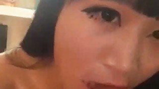 Amazing lovely Asian cutie is so into working on delicious cock