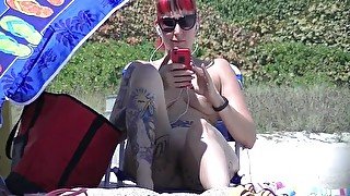 Exhibitionist Wife #170 &amp; 172 - Morgan La Rue First Time At The Nude Beach Making A Voyeur Video For Her Husband! 15 Min