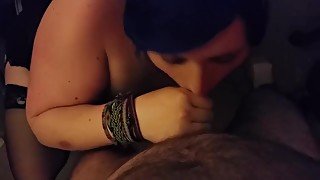 Young Trans Girl Lacey Kittey Deepthroats Throatfucks Old Cock POV