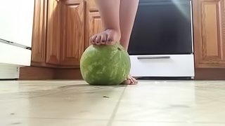 Crushing a watermelon