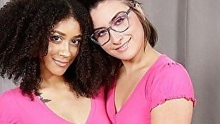 Angeline Red And Arianna Aimes In Interracial Lesbian Party