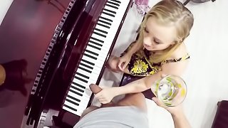 Sensual teen seduces piano teacher