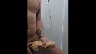 Shower Cum solo masturbation