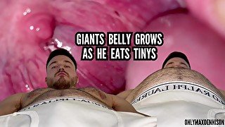 Giants belly grows as he eats - giants vore