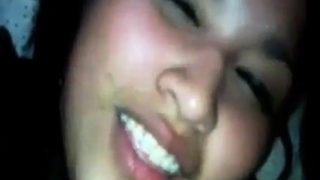 Cute amature asian teen gets a mouthful