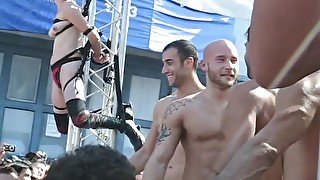 Naked wrestling at Folsom Fair 2009.