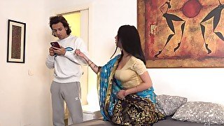 Devar caught Bhabhi taking some naked photos so now he fucks her