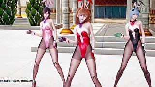 Somi - Birthday strip dance Evangelion Rei Ayanami Asuka Langley Sōryū Mari Illustrious Makina