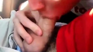 young twink sucks dick in car and swallows