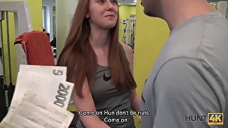 Redhead Czech teen 18 is trained hard in gym & ready for cash POV sex