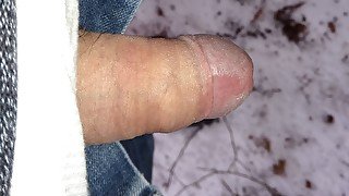 Jerk off and cum in the snow