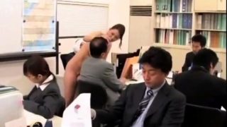 Elegant Japanese lady feeds her lust for cock in the office