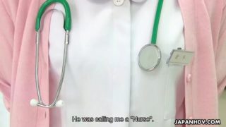 Nurse mio kuraki lets a patient to play with her ass and toy her hairy cooch