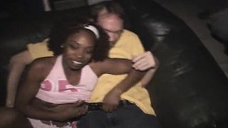 Trashy black babe gets her anal hole creampied and takes a huge facial