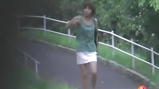 Hot Asian with no panties on got sharked in the park