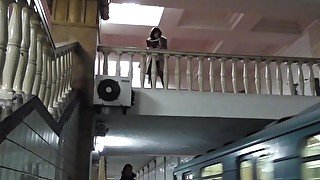 Jeny Smith subway upskirt pussy flash.