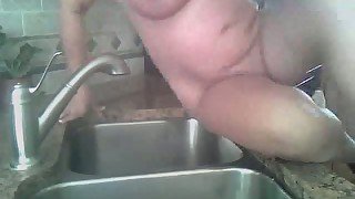 Desperate housewife with big glorious tits is masturbating for me on webcam