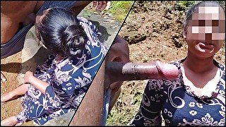 Campus කෙල්ල කාටත් හොරා කටට අරන් බඩු බිව්වා Sri lanka campus girl outdoor blowjob and cum swallow