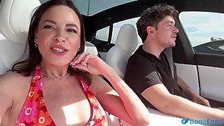 Best Friends Hot Mom Dana Dearmond Tesla Autopilot Ride With Luke Cooper