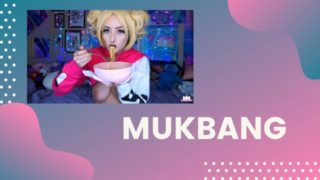 Blonde Eating Ramen Topless Mukbang