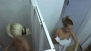 Racy lesbians sluts washing themselves in the bathroom