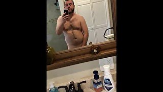 Quarantined shower jerk off dad bod