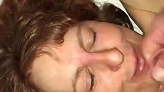 Facial on horny milf