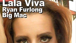 Lala Viva & Big Mac & Ryan Furlong suck fuck DP facial