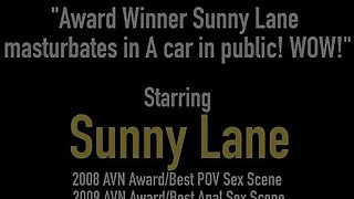 Award Winner Sunny Lane masturbates in A car in public! WOW!