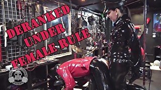 Deranked Under Female Rule - Lady Bellatrix in heavy rubber military role play fetish