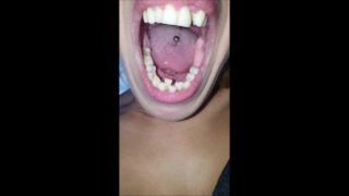 Mouth, tongue, teeth and spit fetish - Short