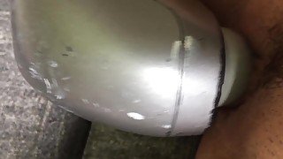 Vibrating pussy and clit with massager