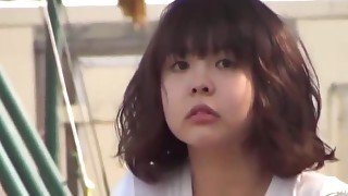 Japanese college girl gets caught masturbating in public