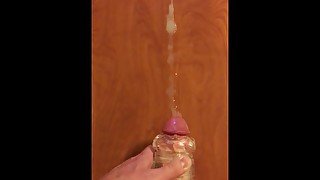 Cumshot from a Fleshligh Quickshot jack-off session