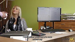 LOAN4K. Passionatre fucking on the table in office of loan manager