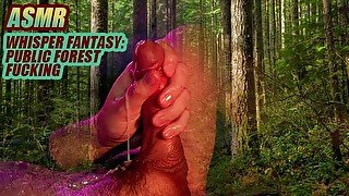 (ASMR WHISPER FANTASY) Fucking your pussy in a public forest / male solo