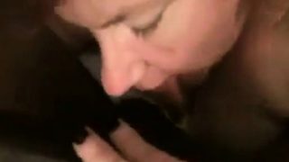 Mature Red Sucks Licks Rims Black Cock