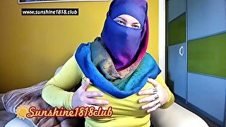 Arab hijab muslim with big tits on cam from Middle East recorded webcam show November 2nd