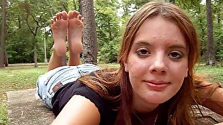 Amateur Feet Showcased In Outdoor Closeup