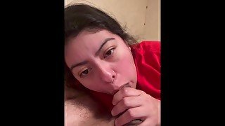 Sexy Latina milf giving sloppy head