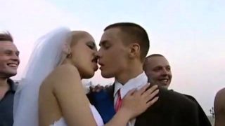 Busty Russian amateur teen fucks and sucks outdoor