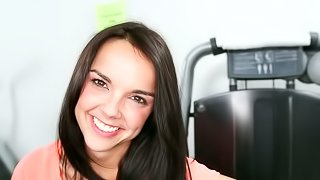 Dillion Harper enjoys sucking a massive cock in a gym