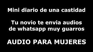 Novio te envia audios de whatsapp despues de hacerle prometer que nada de pajas - Audio para mujeres