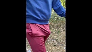 FLASHING my HUGE BULGE in local parks in Germany