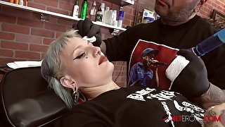 River Dawn Ink gets some new ink then gets fucked