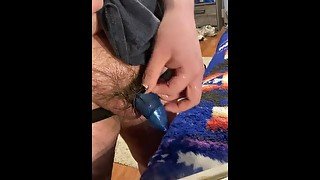 Playing With A Blue Condom