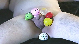 Straight guy loses bet! Splatballs thrown at tiny dick & balls! Slow motion nut shots! LOL