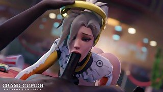 [Blacked] Mercy Sweet Blowjob BBC in the Park [Grand Cupido]( Overwatch )