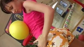 Extremely sexy teen masturbates on the floor